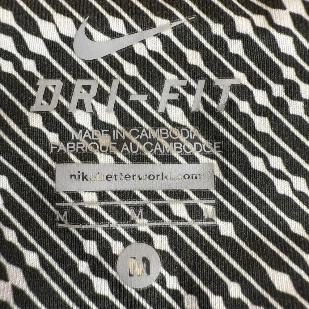 Nike Dri Fit Medium Running Cropped Leggings‎ Black White Patterned Women's